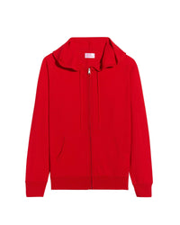 Hoodie zippé en laine superfine - Summer Red