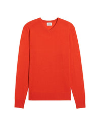 Pull à col V fin en cachemire - Spicy Red
