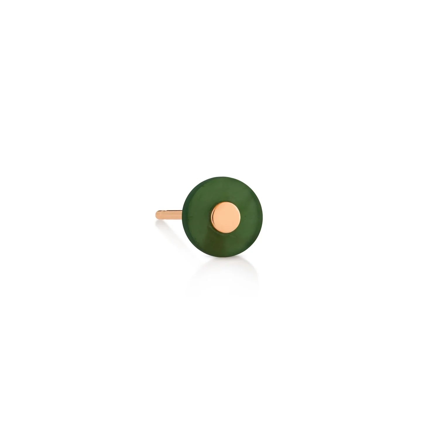 Mono boucle Donut en or rose 18 carats & jade