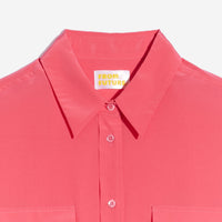 Chemise oversize en soie - Indian Pink
