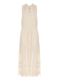Robe taille ajustable à broderies - Angora Beige