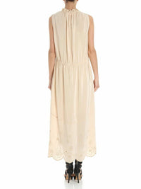 Robe taille ajustable à broderies - Angora Beige