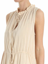 Robe taille ajustable à broderies - Angora Beige