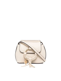 Mini sac porté épaule Joan en cuir - Cement Beige