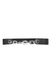 Ceinture à fermeture chaîne en cuir - Black