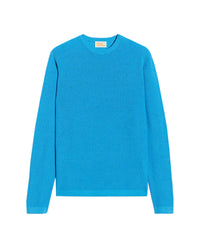 Pull à col rond et maille perlée - Beach Blue