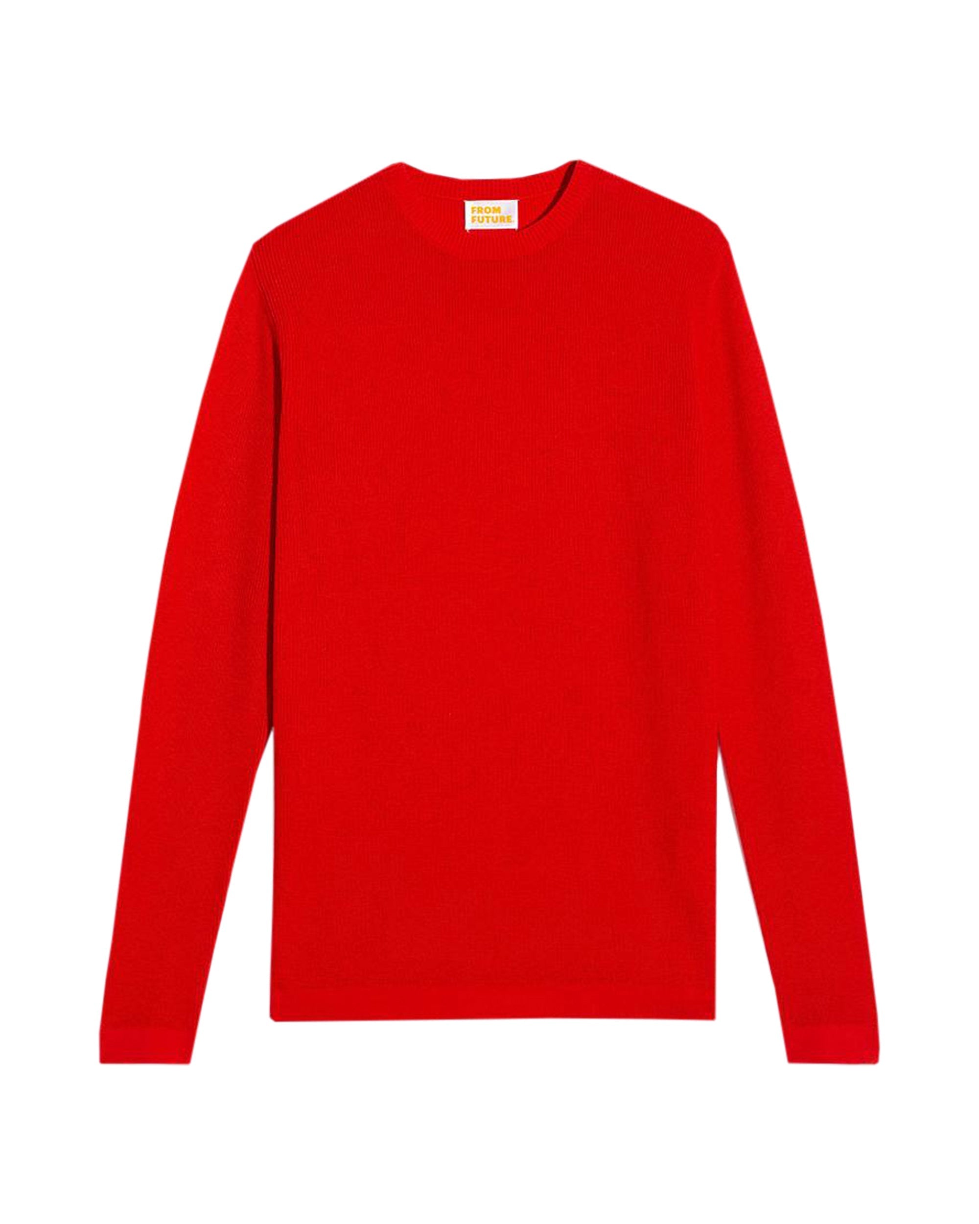 Pull à col rond et maille perlée - Coral Pink