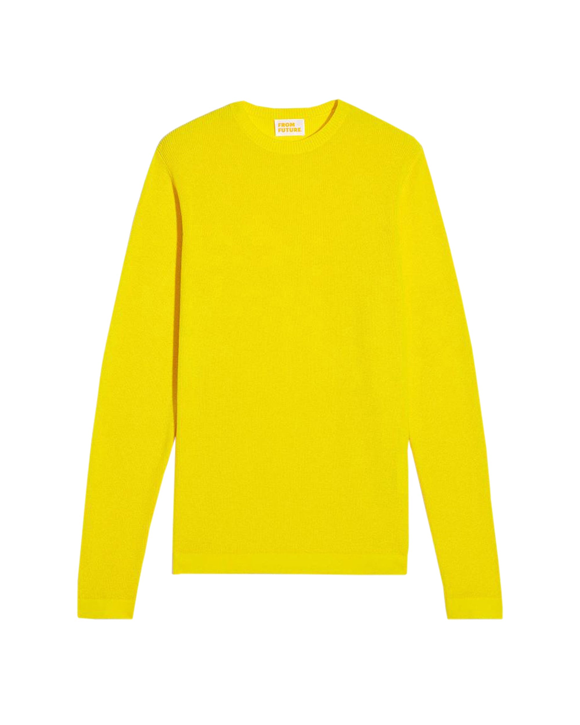 Pull à col rond et maille perlée - Summer Yellow