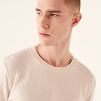 Pull à col rond en laine superfine - Ecru