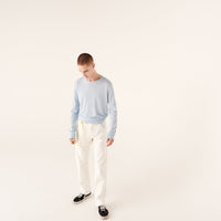 Pull à col rond en laine superfine - Pale Blue