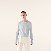 Pull à col rond en laine superfine - Pale Blue