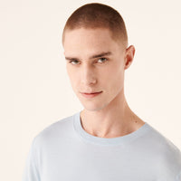 Pull à col rond en laine superfine - Pale Blue