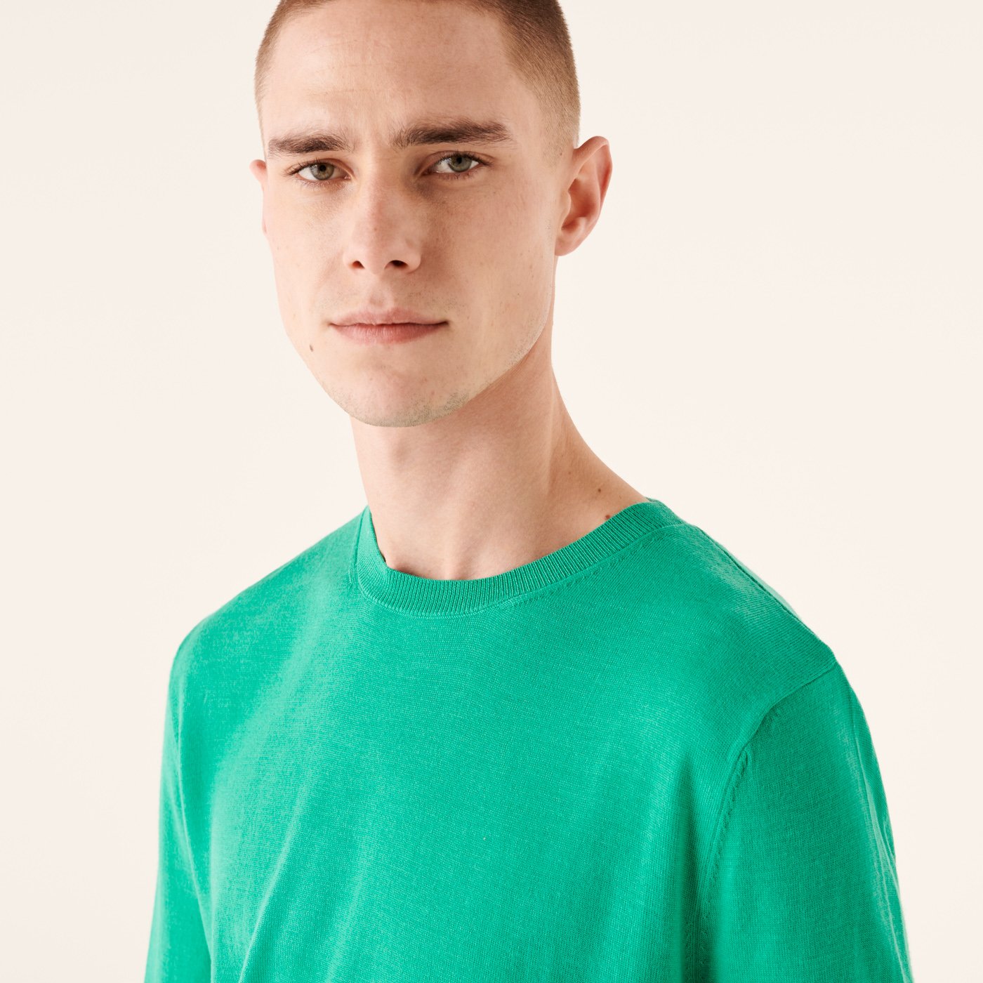 Pull à col rond en laine superfine - Mint