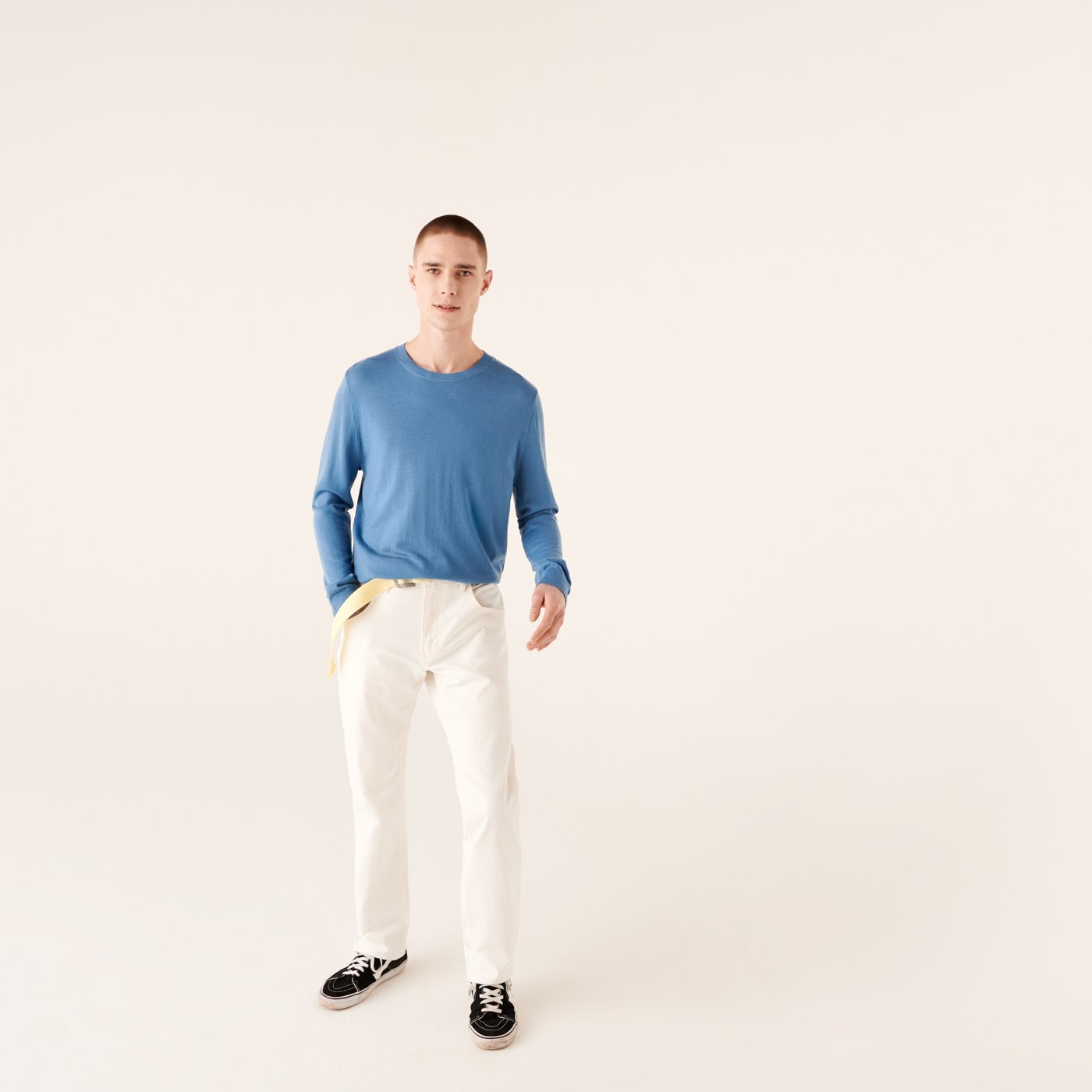 Pull à col rond en laine superfine - Pastel Blue