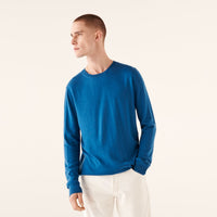 Pull à col rond en laine superfine - Petrol Blue
