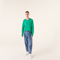 Pull à col V en laine superfine - Mint