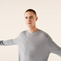 Pull à col rond et maille perlée - Cloud Blue