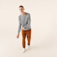 Pull à col rond et maille perlée - Cloud Blue