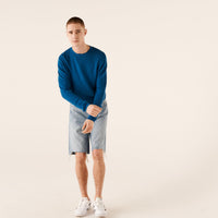 Pull à col rond et maille perlée - Petrol Blue