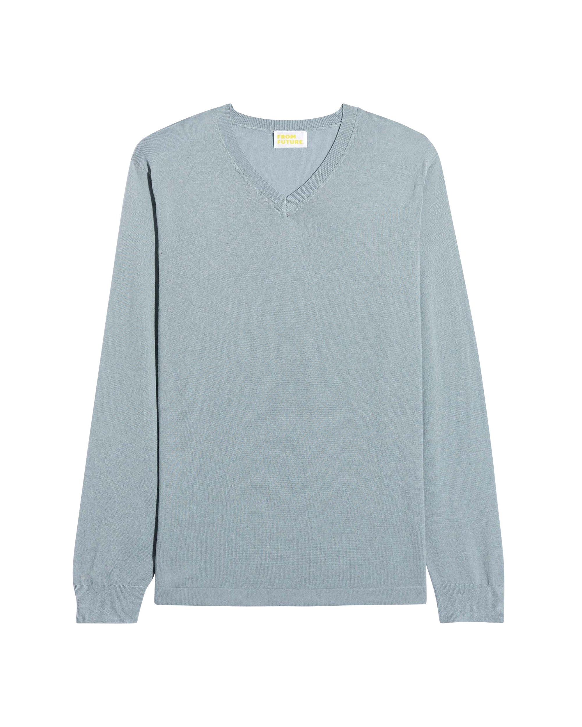 Pull à col V en laine superfine - Cloud Blue