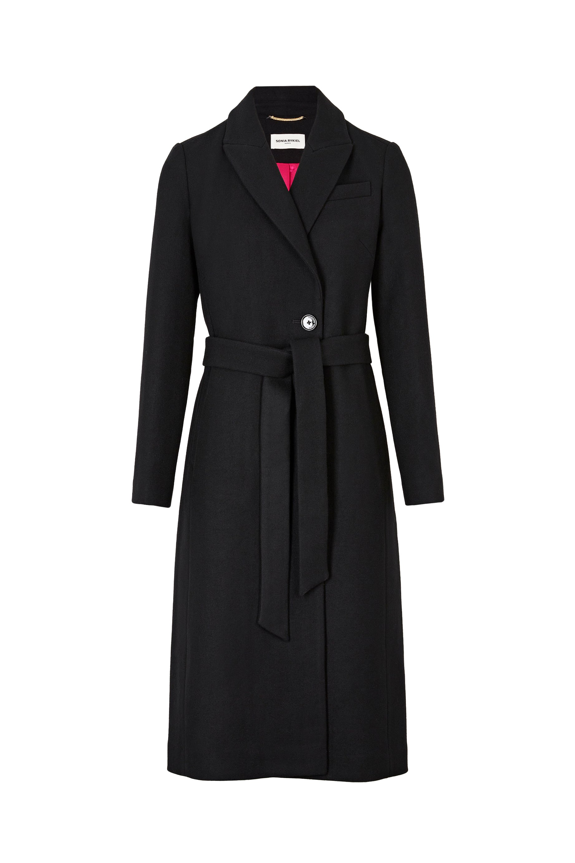 Manteau long en laine - Noir