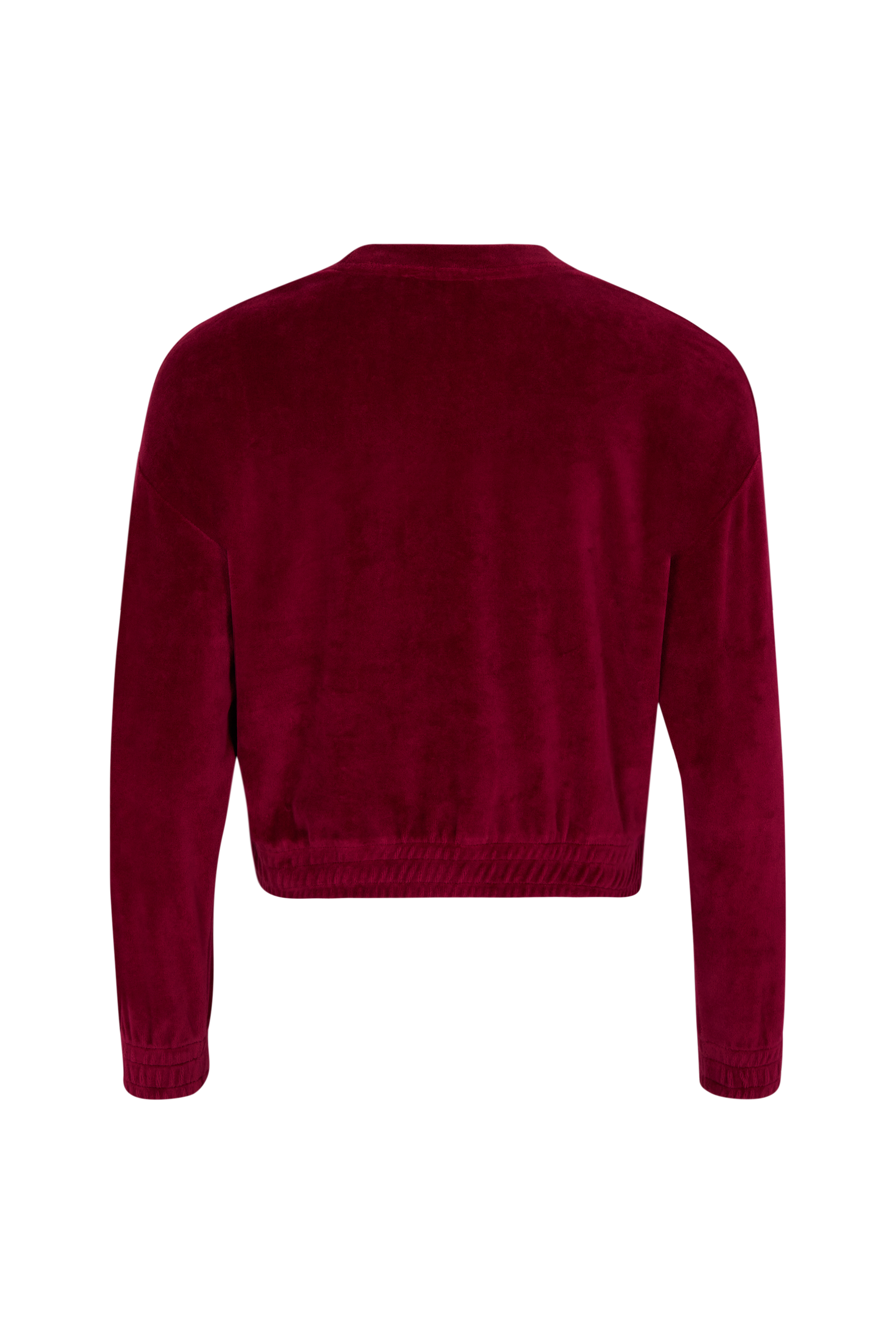 Sweat manches longues à inscription à strass - Framboise