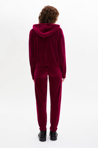 Sweat à capuche manches longues - Framboise