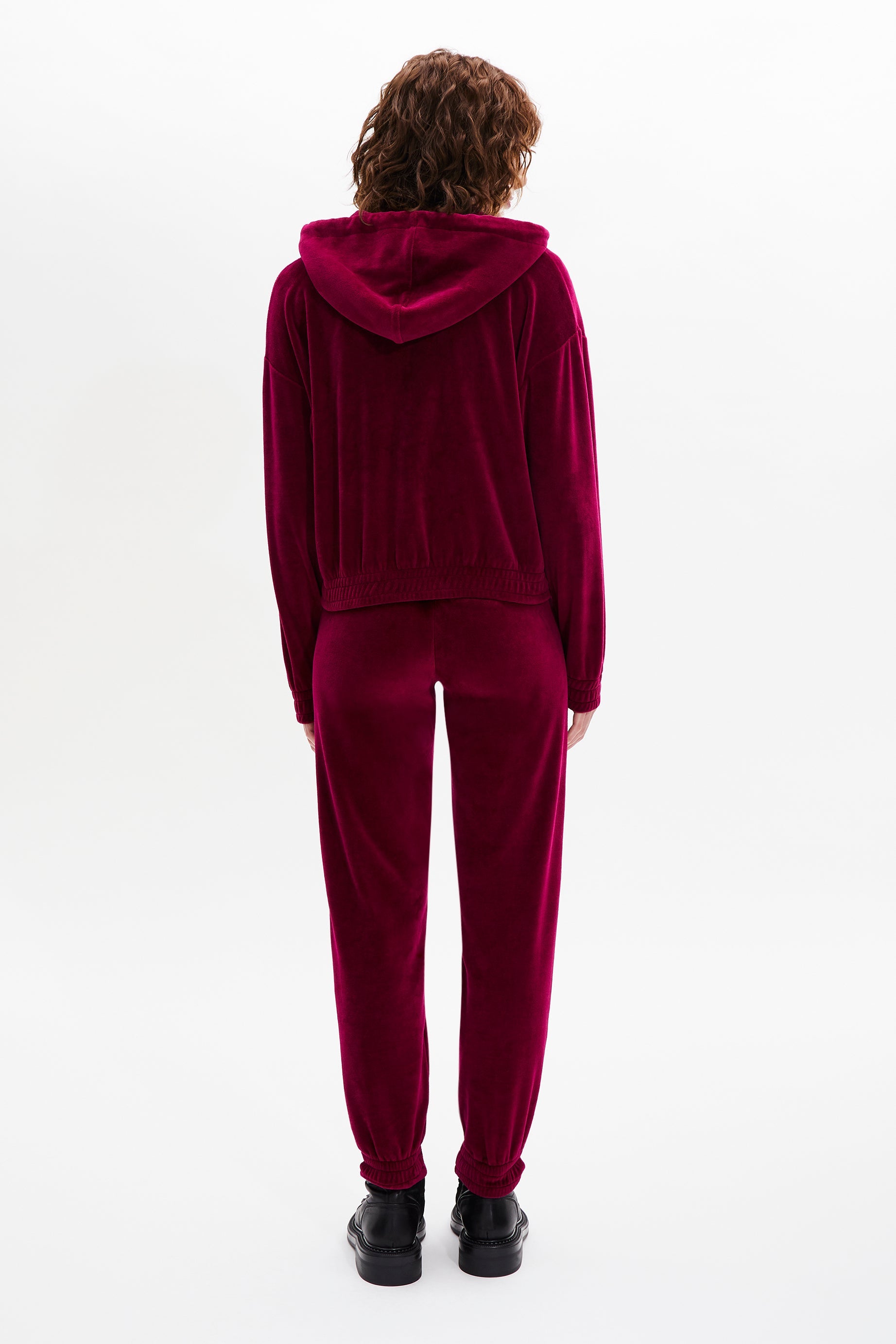 Sweat à capuche manches longues - Framboise