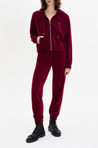 Sweat à capuche manches longues - Framboise