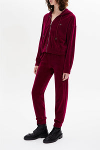 Sweat à capuche manches longues - Framboise