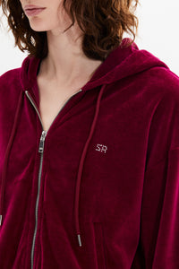 Sweat à capuche manches longues - Framboise