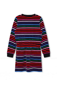 Robe effet peau de pêche rayée - Multicolor