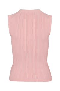 Pull sans manches ajouré - Rose