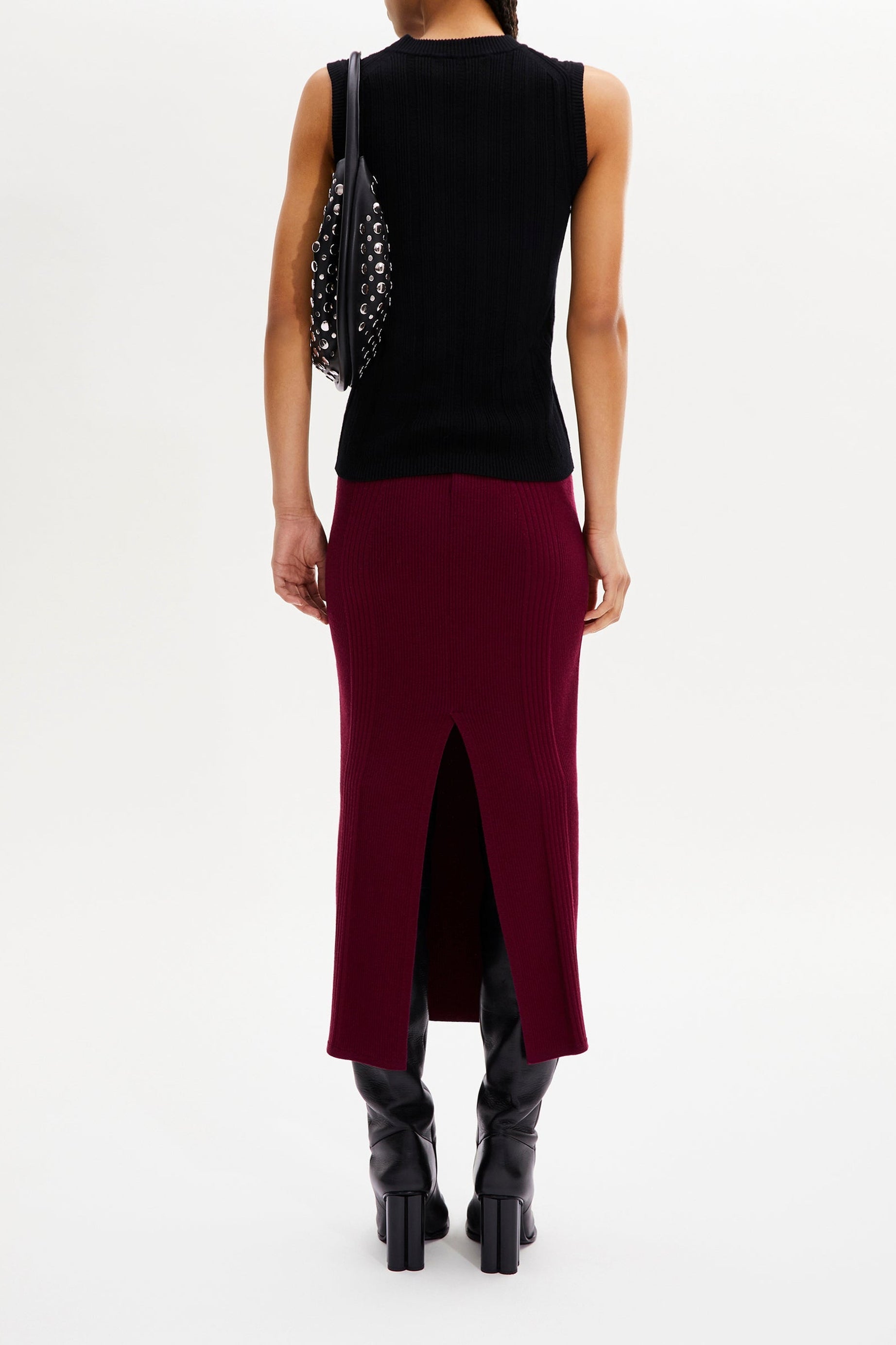 Pull sans manches ajouré - Noir