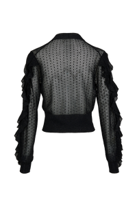 Pull court fluide col lavalière - Noir