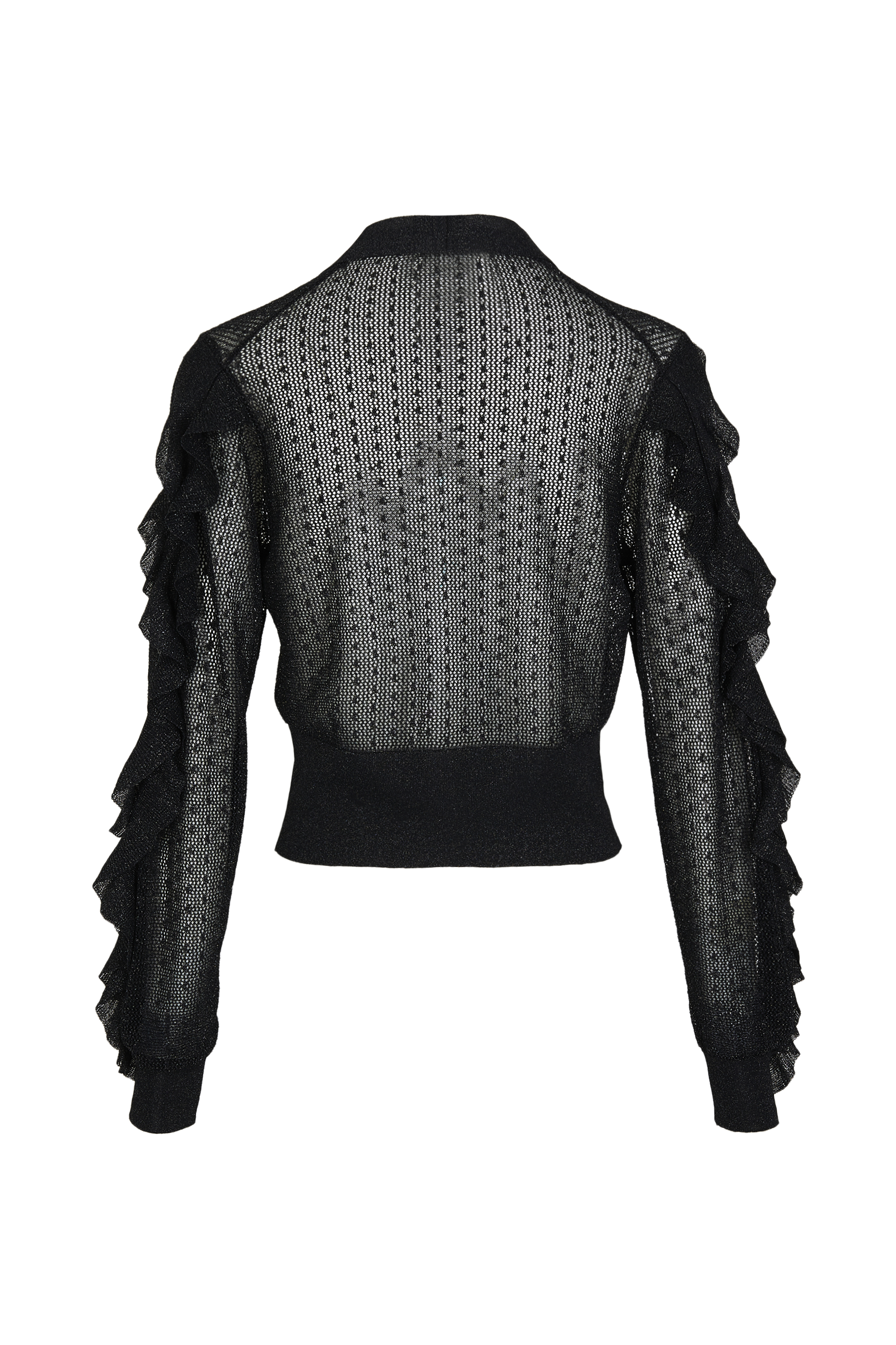 Pull court fluide col lavalière - Noir