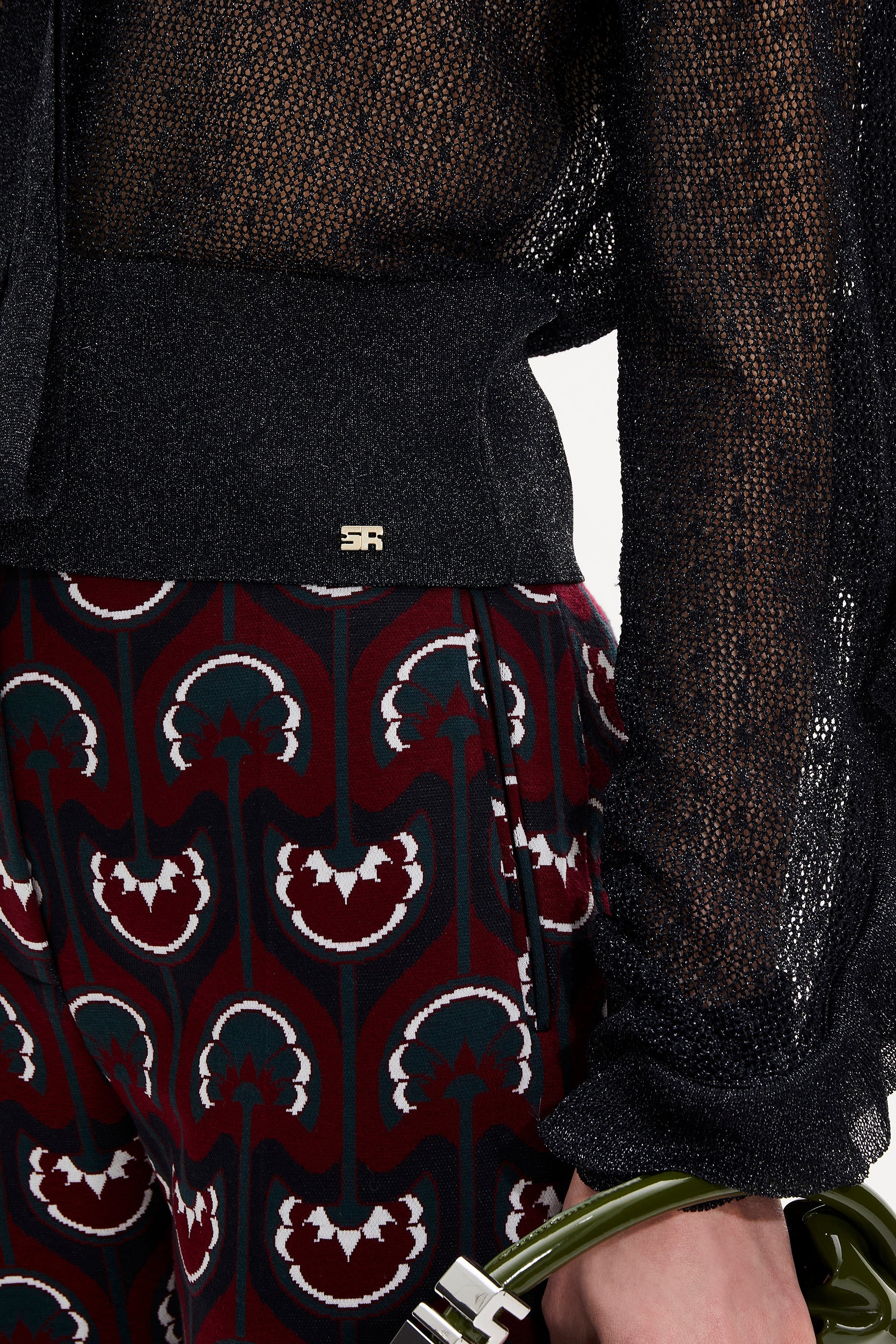 Pull court fluide col lavalière - Noir