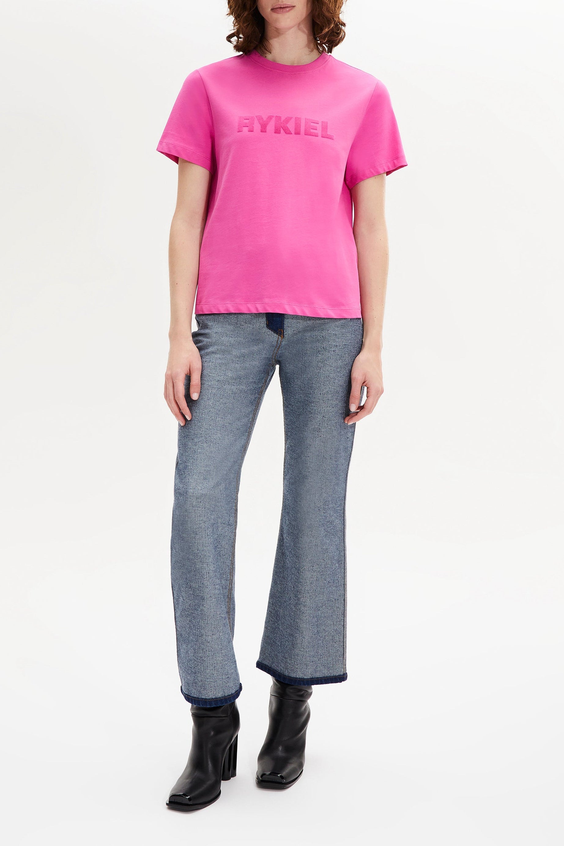 T-shirt col rond manches courtes - Rose