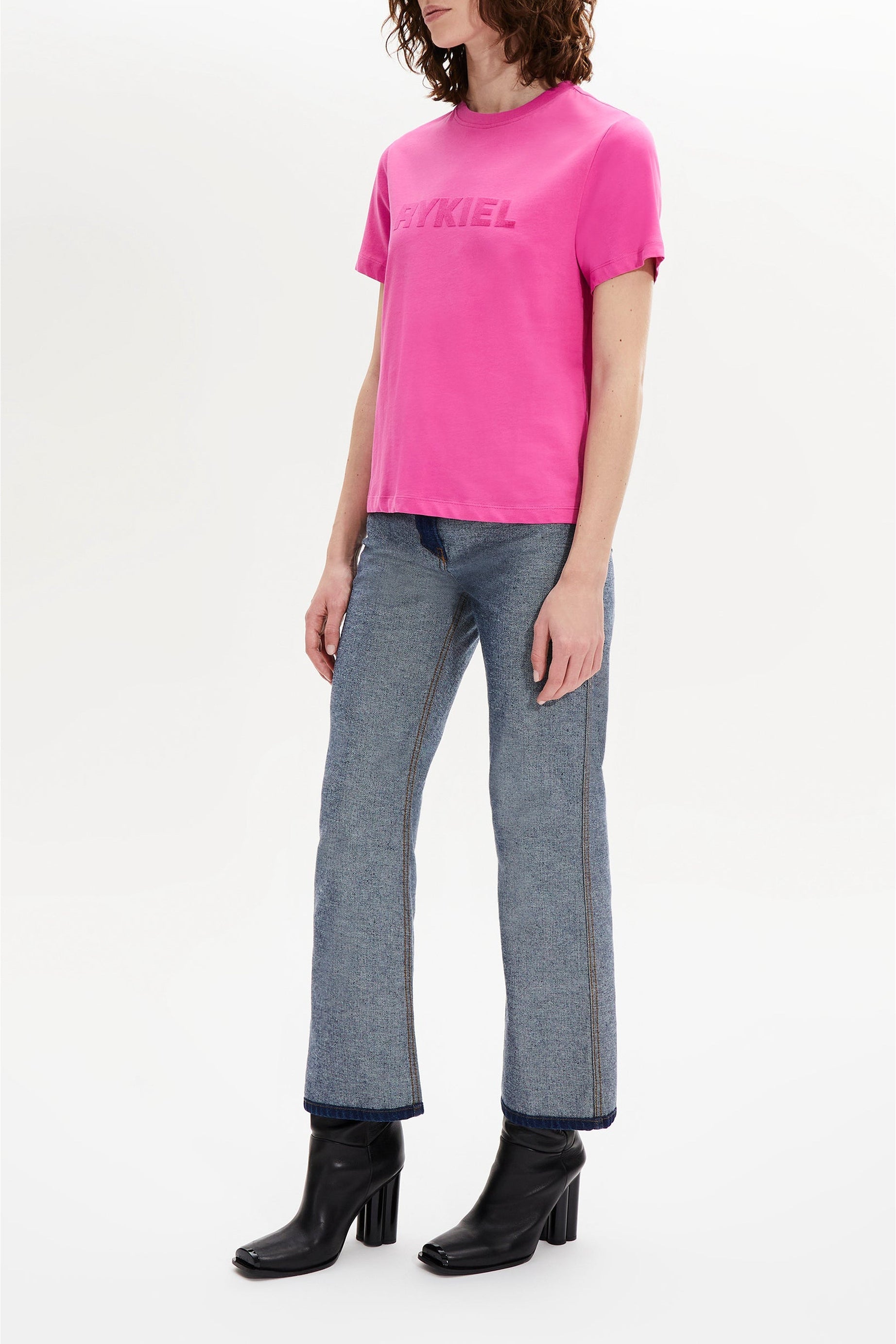 T-shirt col rond manches courtes - Rose