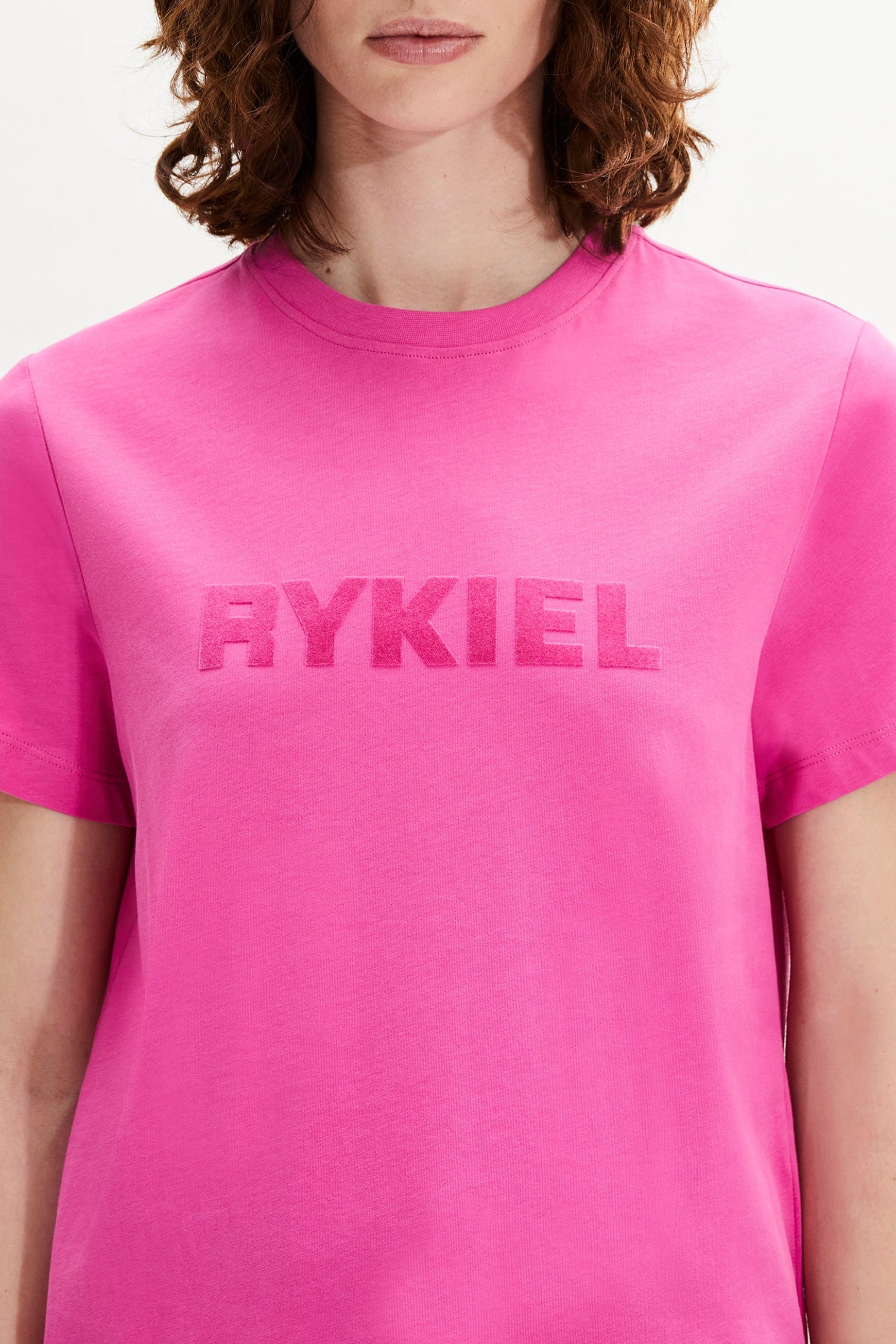T-shirt col rond manches courtes - Rose