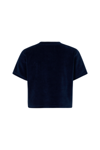 T-shirt à manches courtes effet peau de pêche - Bleu Canard