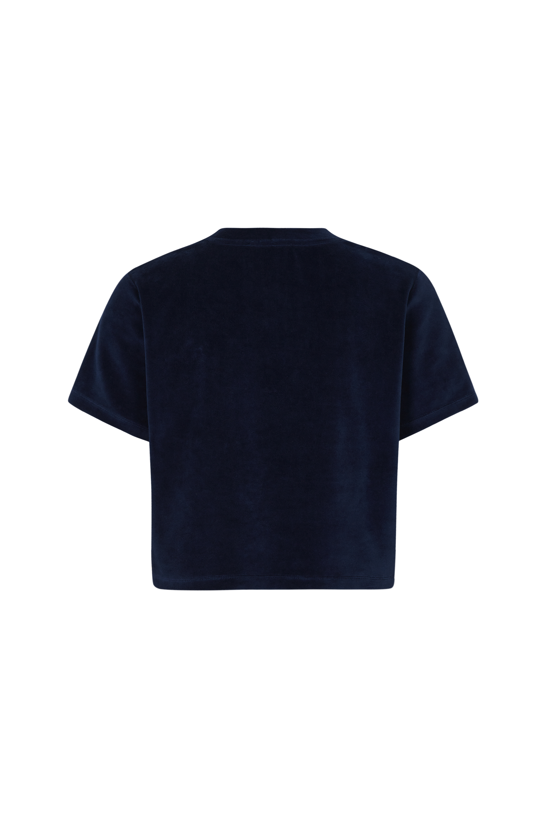 T-shirt à manches courtes effet peau de pêche - Bleu Canard