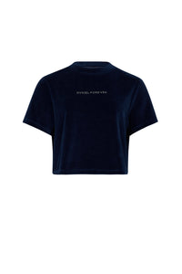 T-shirt à manches courtes effet peau de pêche - Bleu Canard