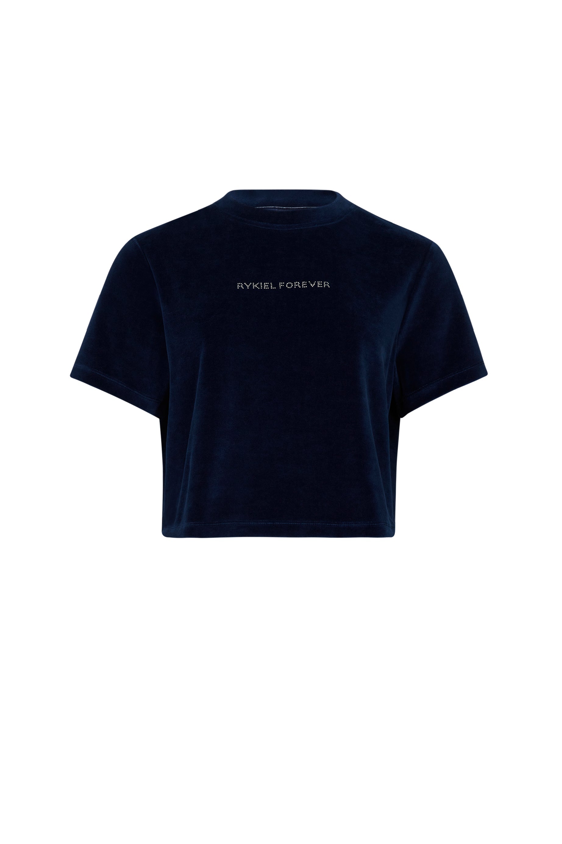 T-shirt à manches courtes effet peau de pêche - Bleu Canard