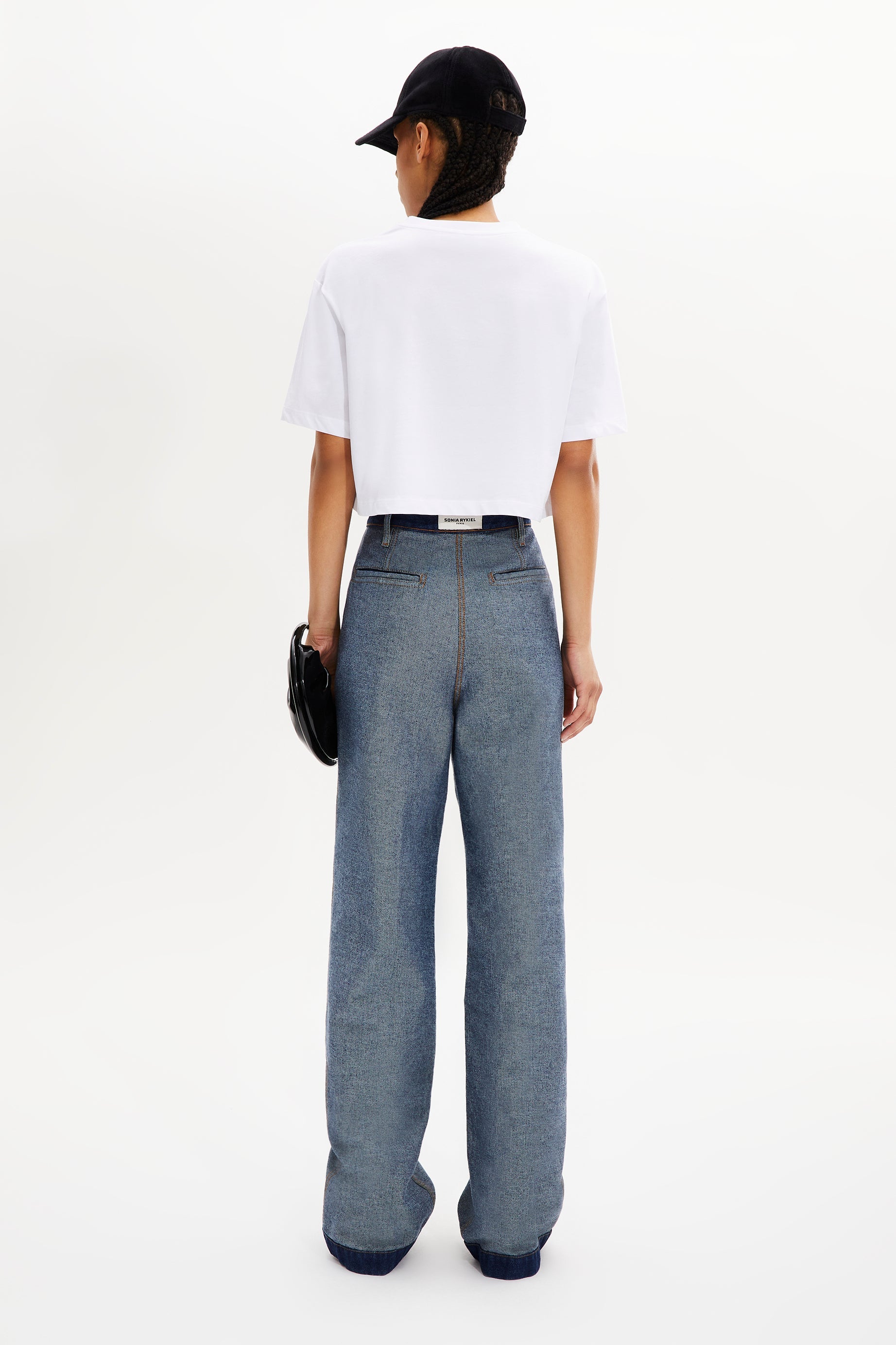 T-shirt crop « une seule règle » - Blanc