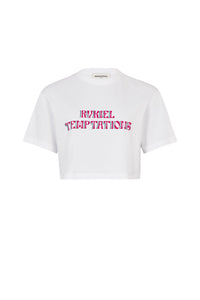 T-shirt crop « une seule règle » - Blanc