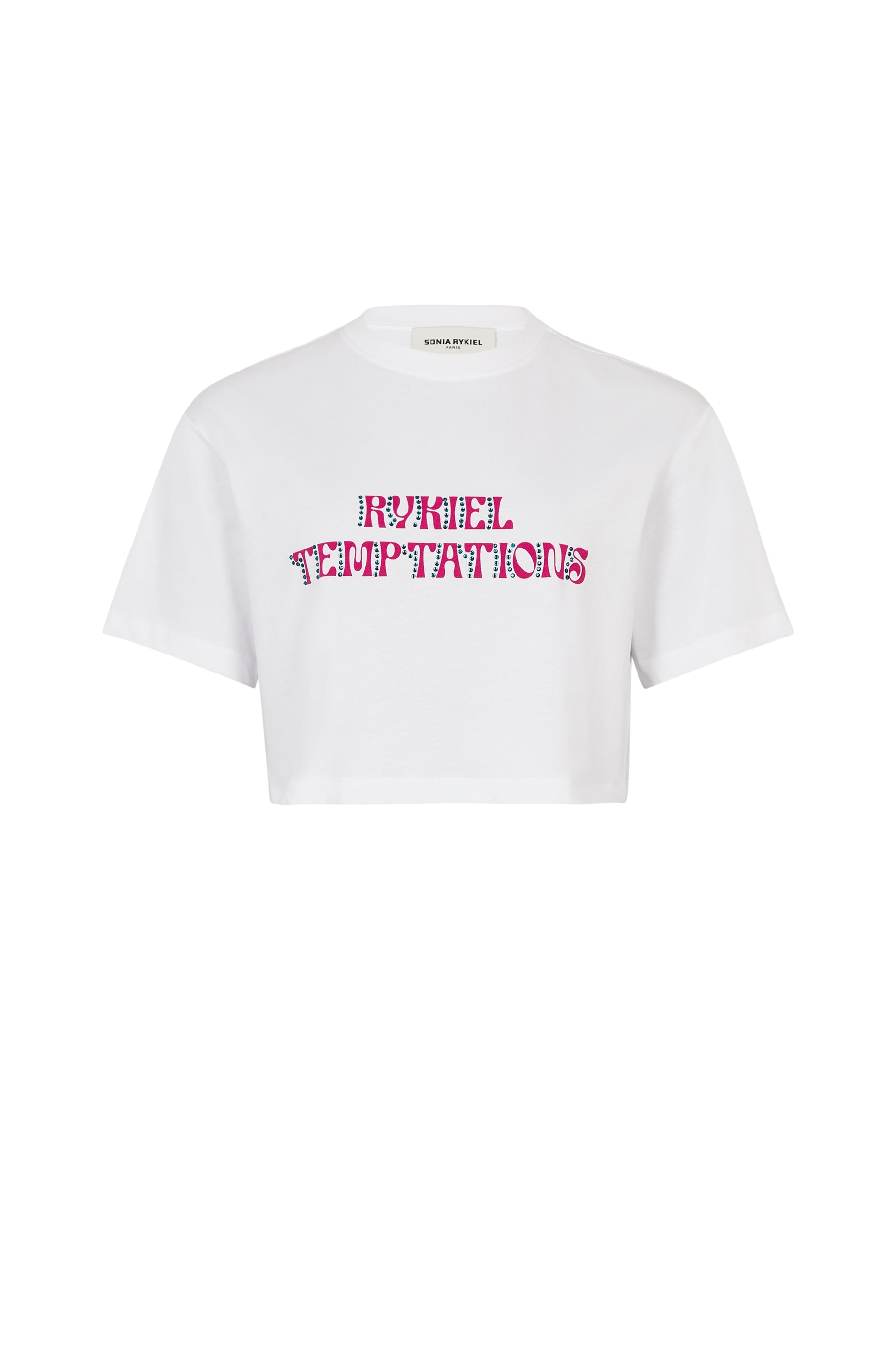 T-shirt crop « une seule règle » - Blanc