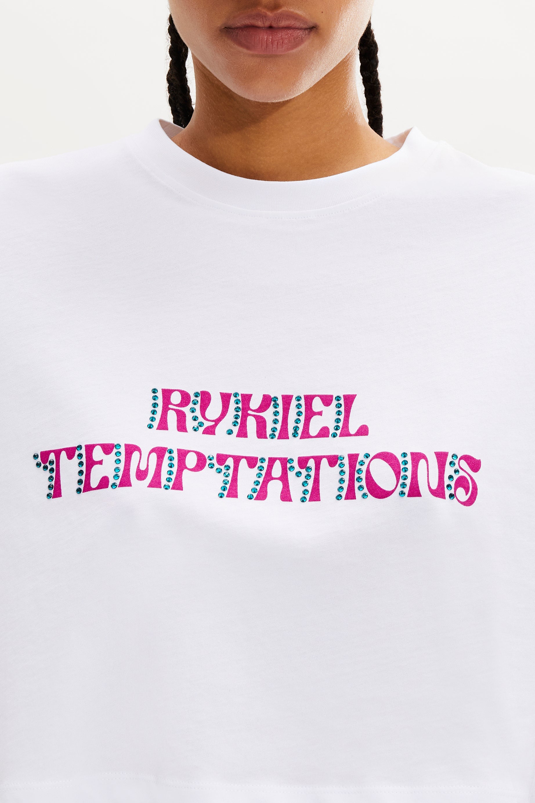 T-shirt crop « une seule règle » - Blanc
