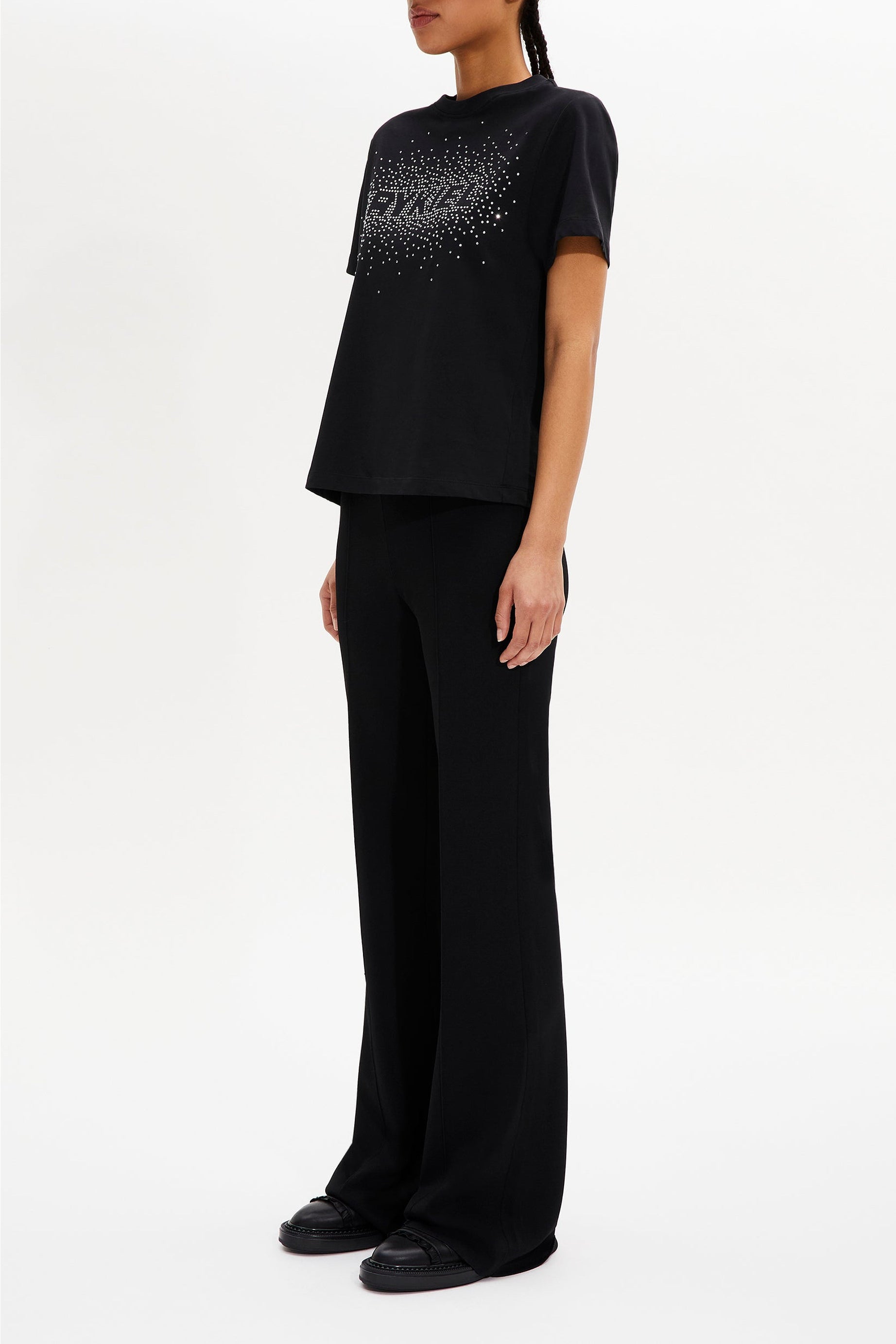 T-shirt à strass - Noir
