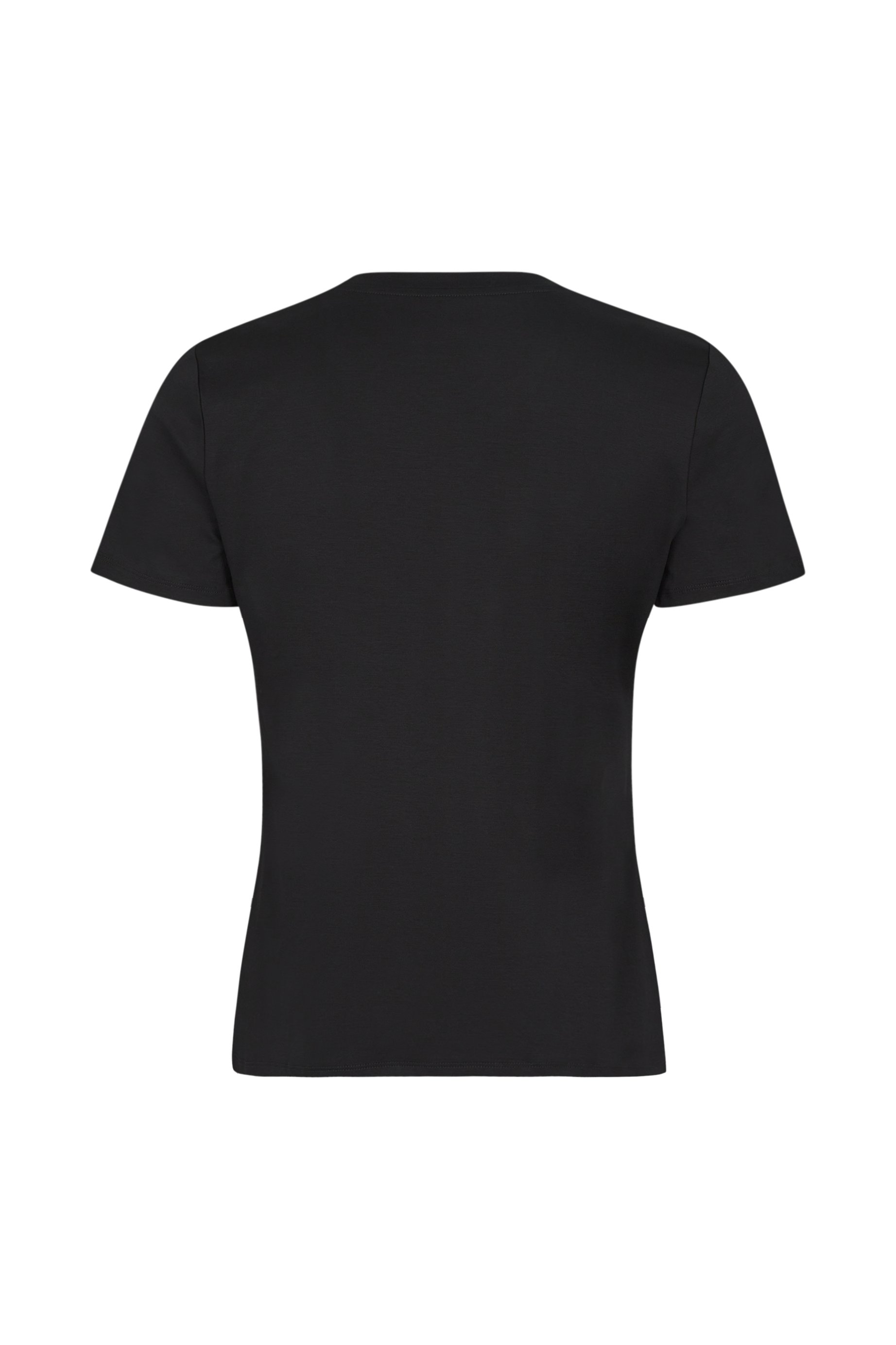 T-shirt à col rond à manches courtes coupe classique - Noir